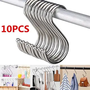 10pcs Stainless Steel Household Hooks Set for Hanging S Shape Hanger Practical Storage Holder for Kitchen Cabinet Office Home
10pcs Stainless Steel Household Hooks Set for Hanging S Shape Hanger Practical Storage Holder for Kitchen Cabinet Office Home