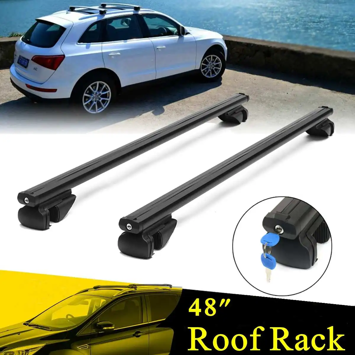 120cm Universal Aluminum Car Roof Rack Locking Cross Bars Anti Theft Lockable
120cm Universal Aluminum Car Roof Rack Locking Cross Bars Anti Theft Lockable