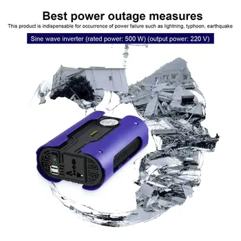 Blue 500W Peak 1000W Pure Sine Wave Power Inverter Car Power Converter with 2 USB Port DC 12V For Home Appliance
Blue 500W Peak 1000W Pure Sine Wave Power Inverter Car Power Converter with 2 USB Port DC 12V For Home Appliance