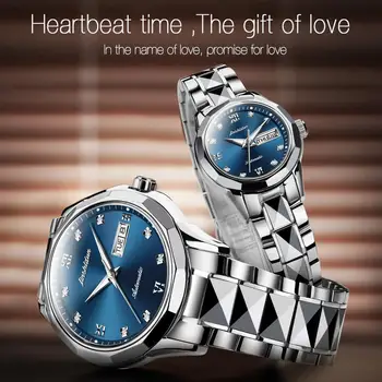 New fashion trending waterproof full automaticity mechanical couple Watch with calendar imported movement
New fashion trending waterproof full automaticity mechanical couple Watch with calendar imported movement