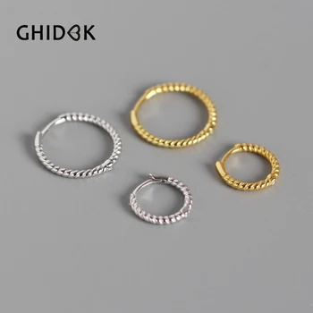 GHIDBK Twist 925 Sterling Silver Hinge Hoop Earrings Women Minimalist Ring Earring Statement Solid Circle Earring Aros 11mm 15mm
GHIDBK Twist 925 Sterling Silver Hinge Hoop Earrings Women Minimalist Ring Earring Statement Solid Circle Earring Aros 11mm 15mm