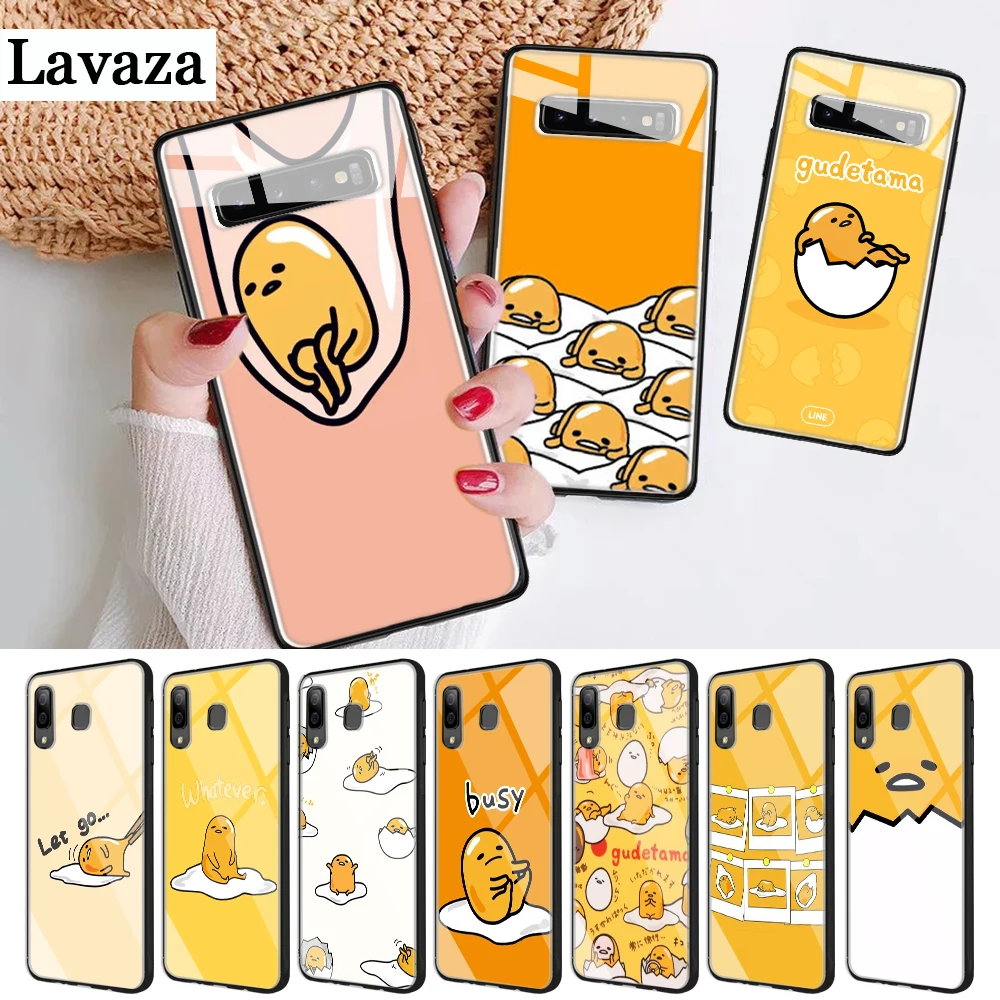 155d gudetama lazy egg Новинка Fundas стекло чехол для Samsung S7 край S8 S9 S10 Plus Note 8 9 10 A10 A20 A30 A40 A50 A60