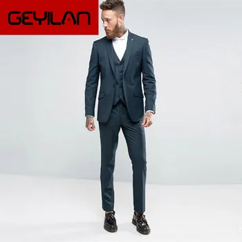 New Custom Made Blue Men Suits Bridegroom Tuxedos 3 Piece Wedding Suits For Men
New Custom Made Blue Men Suits Bridegroom Tuxedos 3 Piece Wedding Suits For Men