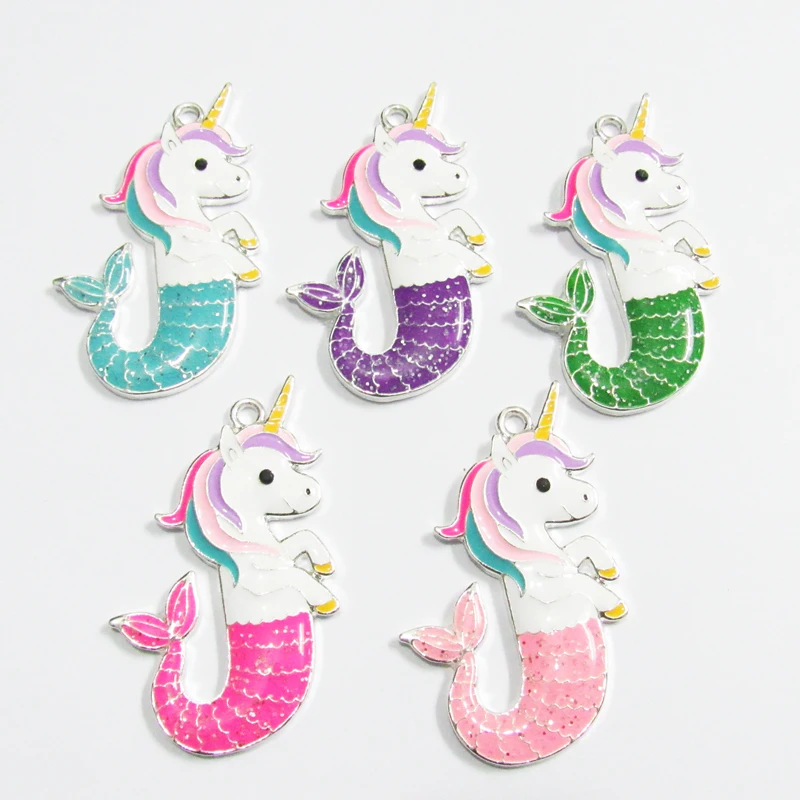 Newest ! 50mm*32mm 10pcs/lot All Enamel Unicorn With Glitter Mermaid Tail Pendant For Chunky Kids Necklace
Newest ! 50mm*32mm 10pcs/lot All Enamel Unicorn With Glitter Mermaid Tail Pendant For Chunky Kids Necklace