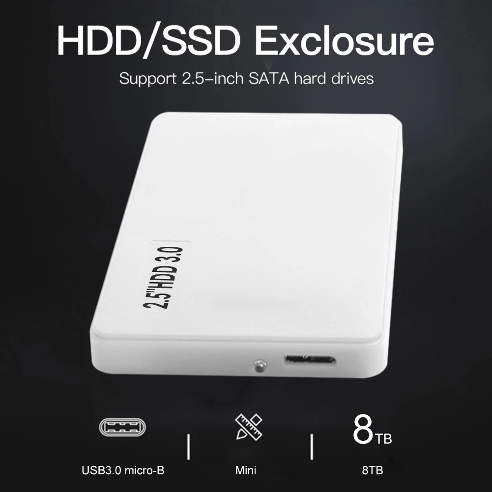 USB 3.0 External Hard Drive Enclosure 2.5 SATA HDDÂ SSDÂ Case Support 8TB 6Gbps for Gamer Computer Laptop Desktops Accessaries
USB 3.0 External Hard Drive Enclosure 2.5 SATA HDDÂ SSDÂ Case Support 8TB 6Gbps for Gamer Computer Laptop Desktops Accessaries