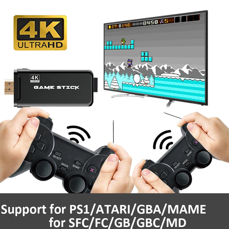 4K HD TV Video Game Console 2.4G Double Wireless Controller for GBA/CPS/PS1 10000 Classic Games Retro Game Console HDMI Output
4K HD TV Video Game Console 2.4G Double Wireless Controller for GBA/CPS/PS1 10000 Classic Games Retro Game Console HDMI Output