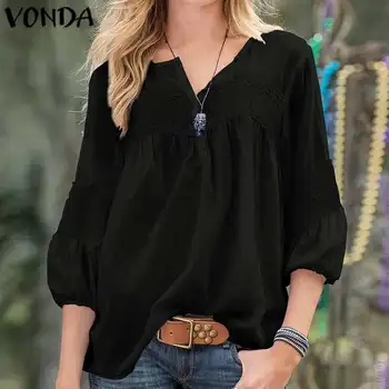 VONDA Autumn Basic Tops Bohemian Casual 3/4 Sleeve Sexy White Shirts 2020 Summer Party Tops Plus Size Solid Color Blusas Femme
VONDA Autumn Basic Tops Bohemian Casual 3/4 Sleeve Sexy White Shirts 2020 Summer Party Tops Plus Size Solid Color Blusas Femme