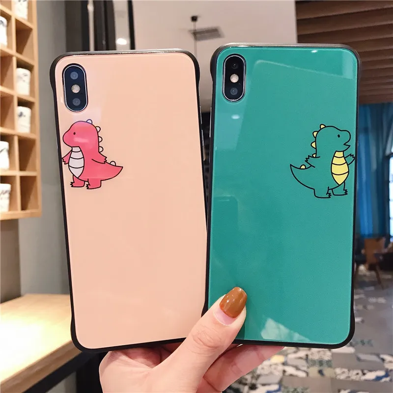 Couples Frameless Cute Dinosaur Phone Cases for Iphone Xs Max 8Plus 6 6S 7Plus Xr X Case Glossy Tempered Glass Back Cover Capa
Couples Frameless Cute Dinosaur Phone Cases for Iphone Xs Max 8Plus 6 6S 7Plus Xr X Case Glossy Tempered Glass Back Cover Capa