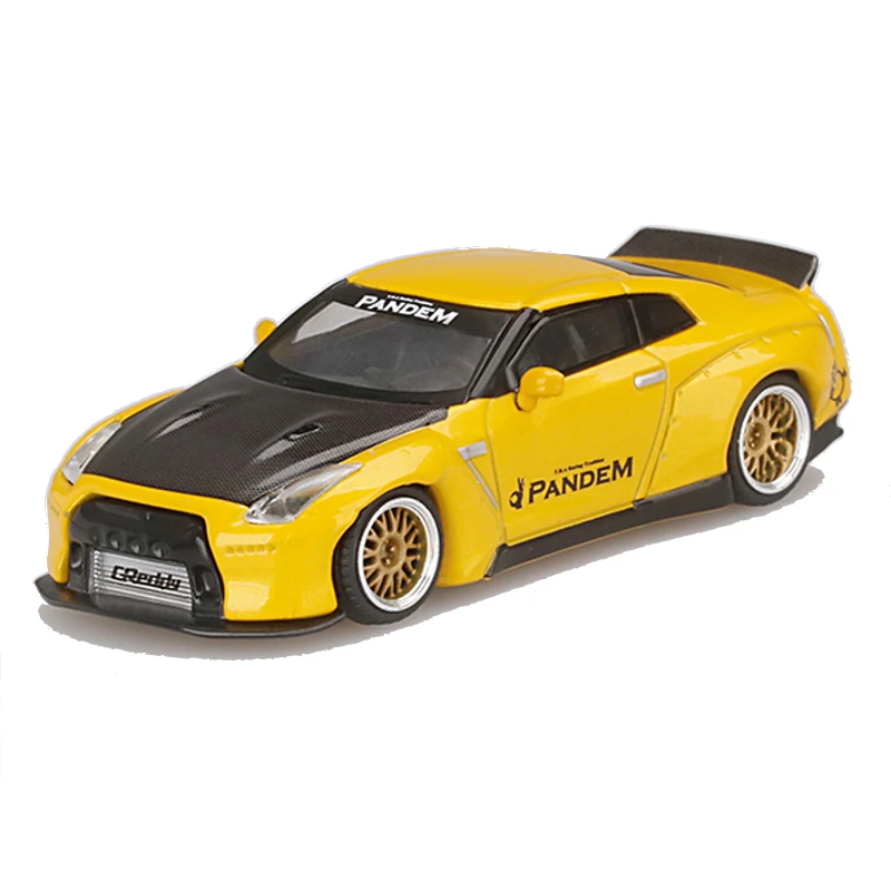 1:64 NISSAN GTR R35 124 Золотой металлический литый сплав игрушечные модели автомобилей
