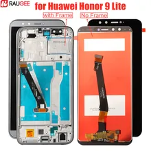 Ecran LCD de remplacement pour téléphone portable, modèle fourni avec le châssis, tactile, compatible avec Huawei Honor 9 Lite, LLD, L31, L22A=