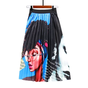 Fashion Retro Women's Skirt Human Head Novelty Comic Cartoon Big Swing Bohemia Skirt Elastic High Waist Plus Size Pleated Skirts
Fashion Retro Women's Skirt Human Head Novelty Comic Cartoon Big Swing Bohemia Skirt Elastic High Waist Plus Size Pleated Skirts