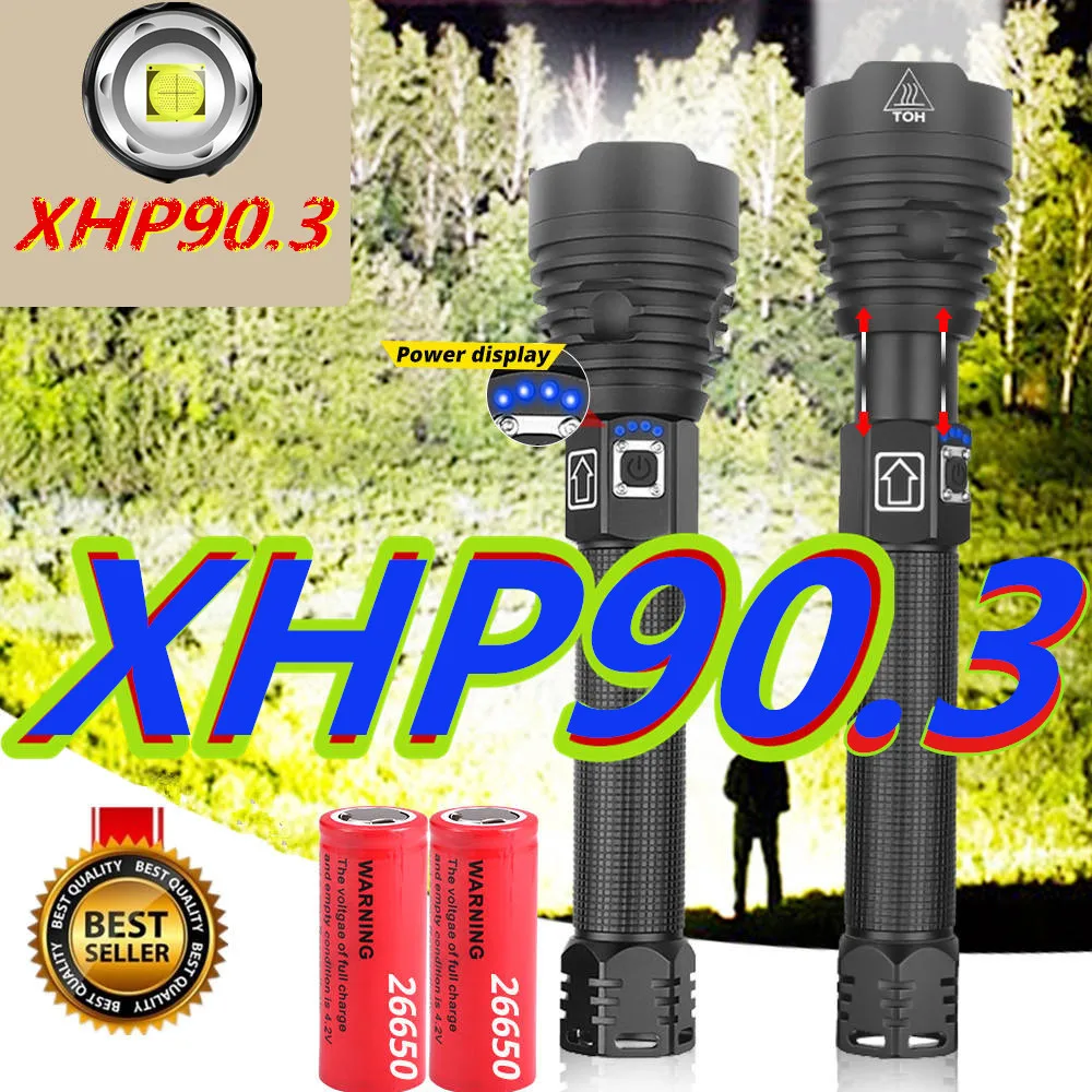 2020NEW XHP90.3 Powerful LED Flashlights XHP70.2 Zoom Tactical Torch Waterproof Flash Light 26650 USB Rechargeable Linterna
2020NEW XHP90.3 Powerful LED Flashlights XHP70.2 Zoom Tactical Torch Waterproof Flash Light 26650 USB Rechargeable Linterna