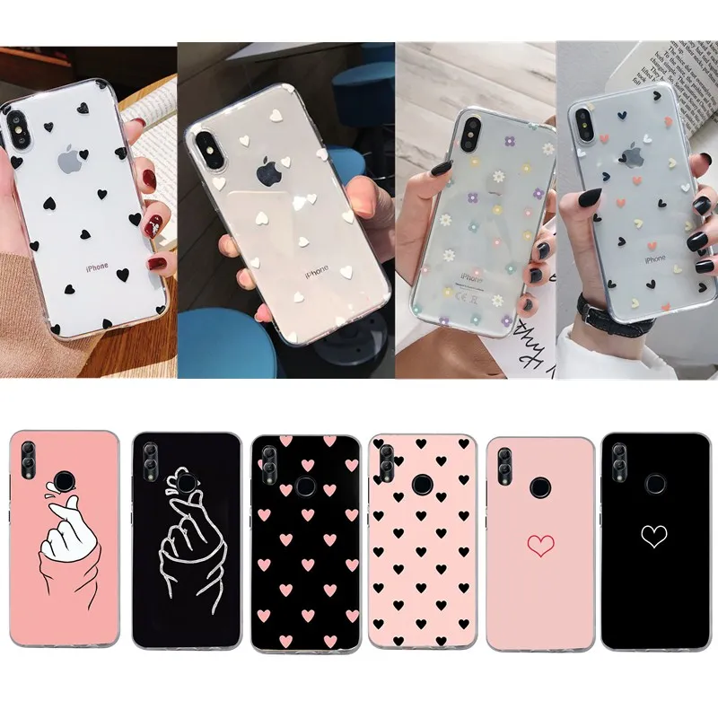 Чехол для Huawei P Smart 2019 Honor 10 Lite мягкие силиконовые чехлы с сердечками P20 P30 P9 P10 Mate |