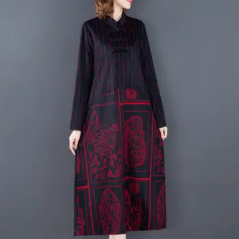 vintage Printing Dress Temperament Autumn and Winter New Loose Large Size Retro button Cashmere Dress Women's dress 5XL K1279
vintage Printing Dress Temperament Autumn and Winter New Loose Large Size Retro button Cashmere Dress Women's dress 5XL K1279