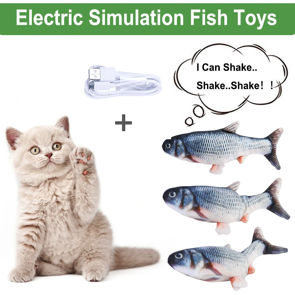 Pet Cats Electronic Catnip Toys USB Charging Simulation Fish Toys Dog Cat Playing Biting Chewing Training Pets Supplies Set
Pet Cats Electronic Catnip Toys USB Charging Simulation Fish Toys Dog Cat Playing Biting Chewing Training Pets Supplies Set