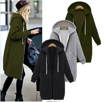 Autumn and winter women's mid-length hooded long-sleeved sweater women's winter jacket
Autumn and winter women's mid-length hooded long-sleeved sweater women's winter jacket