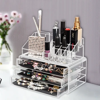 Home Use Space-saving Rectangular Compartments & 3-Layer Drawers Integrated Plastic Makeup Case Tran
Home Use Space-saving Rectangular Compartments & 3-Layer Drawers Integrated Plastic Makeup Case Tran