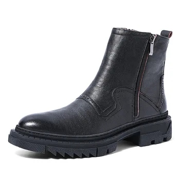 Genuine Leather Chelsea Boots Mens Zipper British Hight-Top Mens Cowboy Boots autumn winter British retro men shoes cowhide
Genuine Leather Chelsea Boots Mens Zipper British Hight-Top Mens Cowboy Boots autumn winter British retro men shoes cowhide