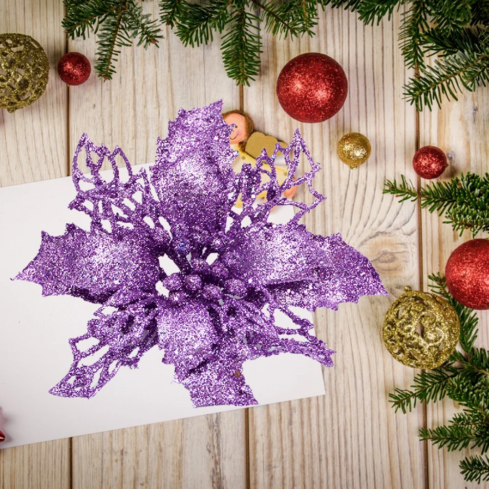 Glitter Hollow Artificial Christmas Flower Ornament Xmas Tree Wedding Artificial Flowers Christmas Tree Ornaments Decoration 21
Glitter Hollow Artificial Christmas Flower Ornament Xmas Tree Wedding Artificial Flowers Christmas Tree Ornaments Decoration 21