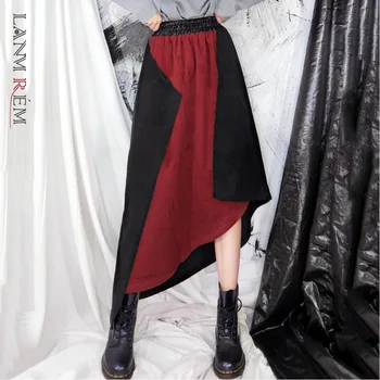 LANMREM Deer Fur Velvet Hit Color Irregular Skirt Women Streetwear High Waist Fake Two Mid-length Skirt 2020 New Spring PC798 
LANMREM Deer Fur Velvet Hit Color Irregular Skirt Women Streetwear High Waist Fake Two Mid-length Skirt 2020 New Spring PC798