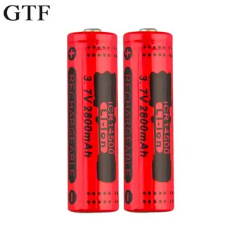 GTF 14500 3.7V 2800mAh Li-ion Rechargeable Battery for LED Flashlight Headlamp lithium ion batteries with charger drop shipping
GTF 14500 3.7V 2800mAh Li-ion Rechargeable Battery for LED Flashlight Headlamp lithium ion batteries with charger drop shipping