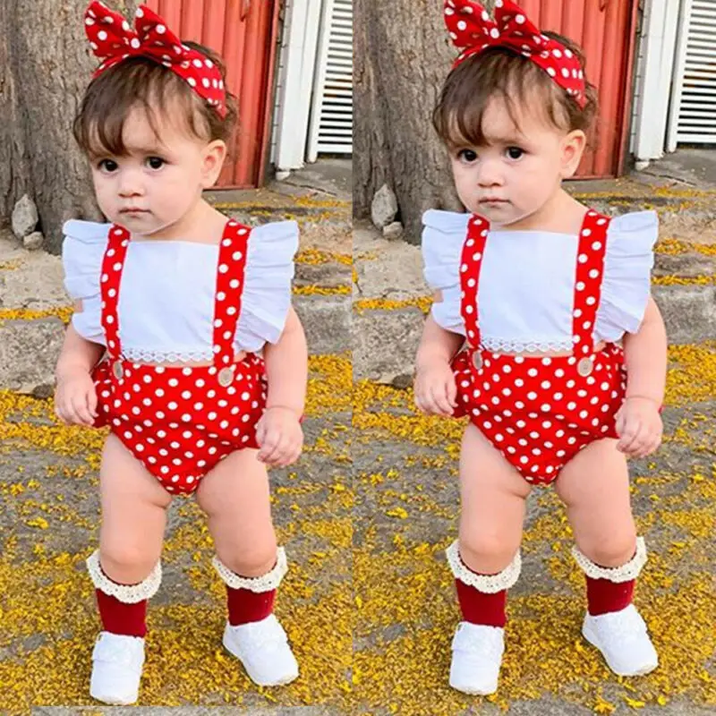

Baby Kids Girls Bodysuits Sleeveless Sweet Jumpsuit Bodysuit Headband Baby Kids Casual Outfits Clothes Playsuit 6-24Months