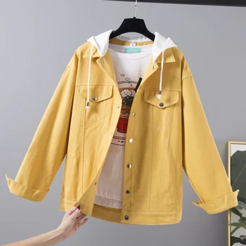 2020 Spring and Autumn New Korean-style Trend Casual Tooling Hooded woman Denim Jacket Loose Harajuku Fashion Female Coat Tops
2020 Spring and Autumn New Korean-style Trend Casual Tooling Hooded woman Denim Jacket Loose Harajuku Fashion Female Coat Tops