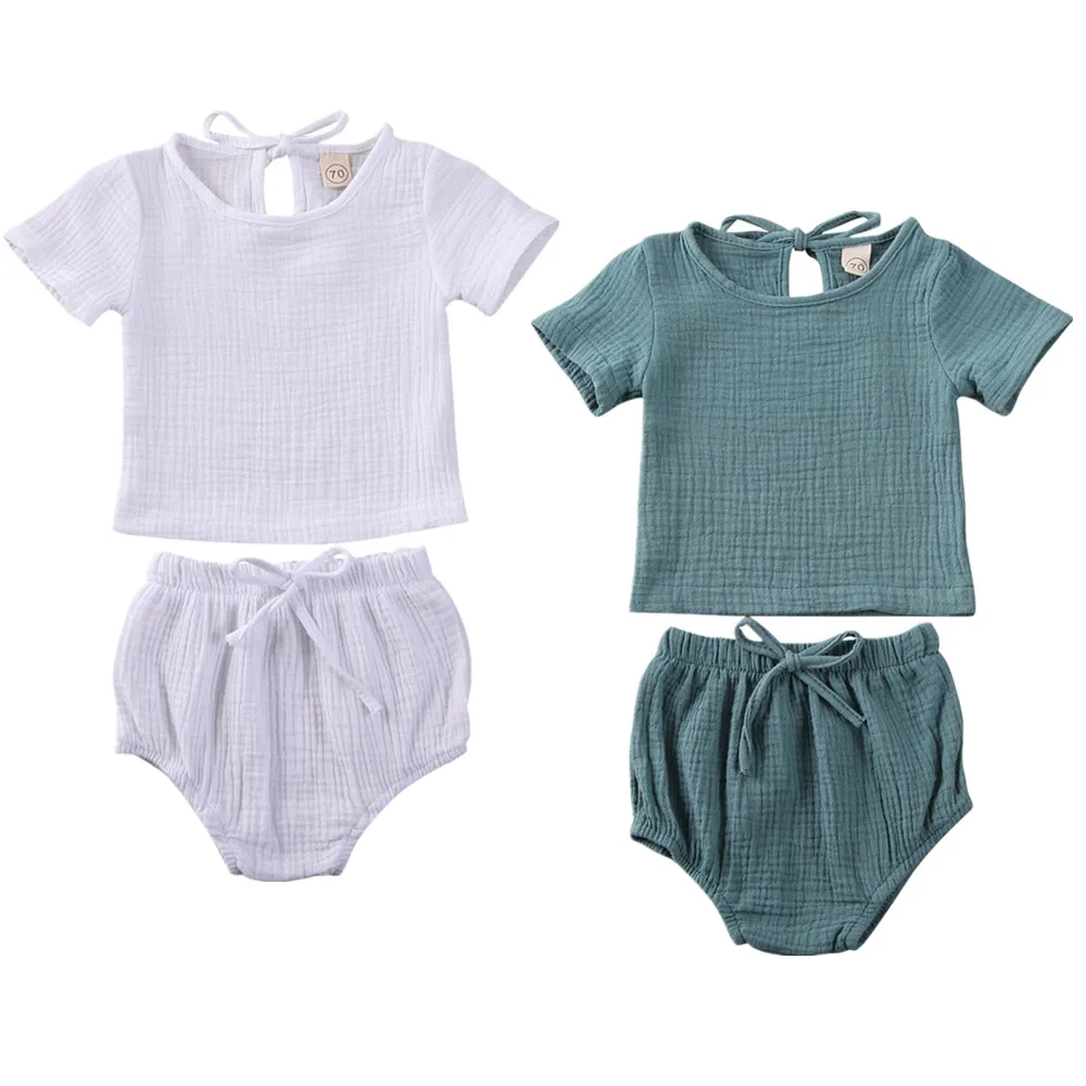 2020 Summer New Baby Clothing Newborn Kids Baby Boy Girl Clothes Cotton Linen Tops+Shorts Pants Solid 2pcs Short Sleeve Outfits 
2020 Summer New Baby Clothing Newborn Kids Baby Boy Girl Clothes Cotton Linen Tops+Shorts Pants Solid 2pcs Short Sleeve Outfits