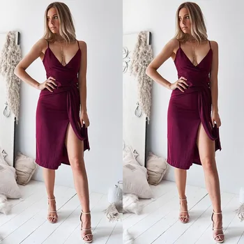 BacklakeGirls Sexy Deep V Neck Sleeveless Dress Spaghetti Strap Split Woman Cocktail Dresses Burgundy Dress Robe Coktail Femme
BacklakeGirls Sexy Deep V Neck Sleeveless Dress Spaghetti Strap Split Woman Cocktail Dresses Burgundy Dress Robe Coktail Femme