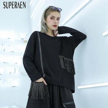SuperAen Fashion Long Sleeved Fashion T-shirt Female Pluz Size Wild Casual Women T Shirts 2020 New Spring Tassels Tops Female 
SuperAen Fashion Long Sleeved Fashion T-shirt Female Pluz Size Wild Casual Women T Shirts 2020 New Spring Tassels Tops Female