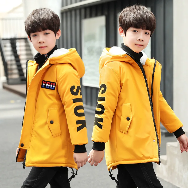 Childrenswear Men's Autumn And Winter plus Velvet Jacket Mid-length Korean-style Big Boy 2019 New Style Winter Children Thick Tr 
Childrenswear Men's Autumn And Winter plus Velvet Jacket Mid-length Korean-style Big Boy 2019 New Style Winter Children Thick Tr