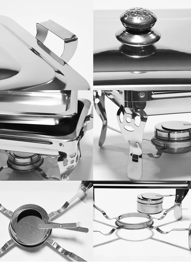 Generic Catering Buffet Set Food Chafing Dishes Stainless Steel Chafer Water Pan Fuel Holder And