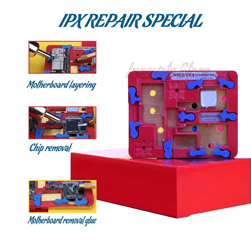 MECHANIC iPhone X motherboard layered maintenance platform TuPo 3 IX3 explosion-proof tin planting tin Chip removal glue tool
MECHANIC iPhone X motherboard layered maintenance platform TuPo 3 IX3 explosion-proof tin planting tin Chip removal glue tool