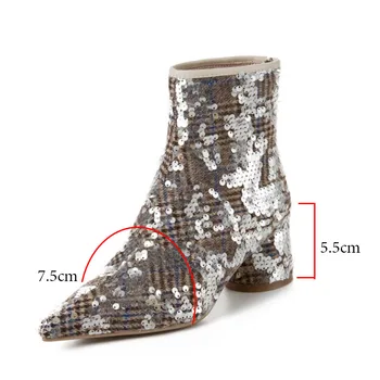 2019 Spring/Autumn Women's Sparkle Pointed Toe Cylindrical Heel Bling Bling Sequins Ankle Boots Comfortable Party Stage Shoes
2019 Spring/Autumn Women's Sparkle Pointed Toe Cylindrical Heel Bling Bling Sequins Ankle Boots Comfortable Party Stage Shoes