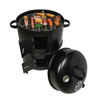 

BBQ Grill Round Charcoal Stove Outdoor Bacon Portable Barbecue Grills DIY Smoker 40x80cm