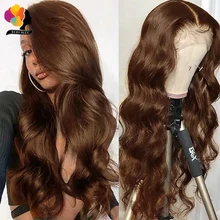 Chocolate Brown Body Wave Lace Front Human Hair Wigs Malaysia #4 Brown Colored Straight Human Hair Lace Part Wig Preplucked 180% 
Chocolate Brown Body Wave Lace Front Human Hair Wigs Malaysia #4 Brown Colored Straight Human Hair Lace Part Wig Preplucked 180%