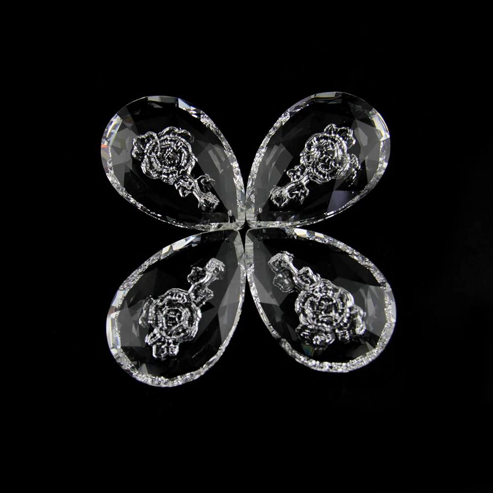 10 шт. 63 мм прозрачная Роза Призма подвески люстра Висячие капли стеклянный
