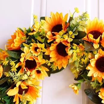 Artificial Sunflower Summer Wreath Green Leaves Fake Wreath Door Wall Decor Artificial Wreath Sunflower Wreath 40CM
Artificial Sunflower Summer Wreath Green Leaves Fake Wreath Door Wall Decor Artificial Wreath Sunflower Wreath 40CM