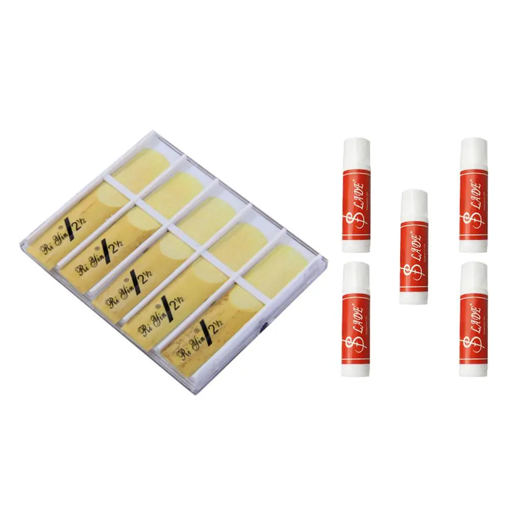 10pcs Alto Sax Reeds Strength 2.5+5 Tubes Clarinet Saxophone Cork Grease 10pcs Alto Sax Reeds Strength 2.5+5 Tubes Clarinet Saxophone Cork Grease