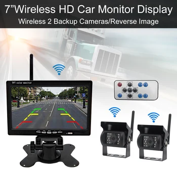 7 Inch Wireless Backup Camera Rear View Camera System HD TFT LCD Monitor with 2 x Waterproof Night Vision Camera
7 Inch Wireless Backup Camera Rear View Camera System HD TFT LCD Monitor with 2 x Waterproof Night Vision Camera