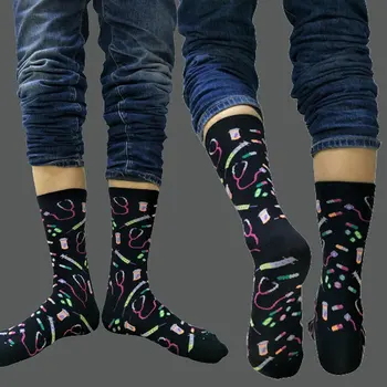 Cartoon stethoscope printed socks syringe Chaussette funny novelty happy men cotton sock comfortable compression crew Calcetines
Cartoon stethoscope printed socks syringe Chaussette funny novelty happy men cotton sock comfortable compression crew Calcetines