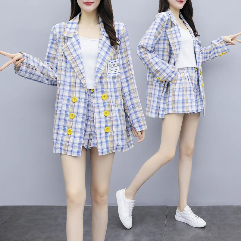2019 Autumn Clothing New Style Korean-style Online Celebrity Loose-Fit Plaid Suit Shorts Two-Piece Set Women's Fashion
2019 Autumn Clothing New Style Korean-style Online Celebrity Loose-Fit Plaid Suit Shorts Two-Piece Set Women's Fashion