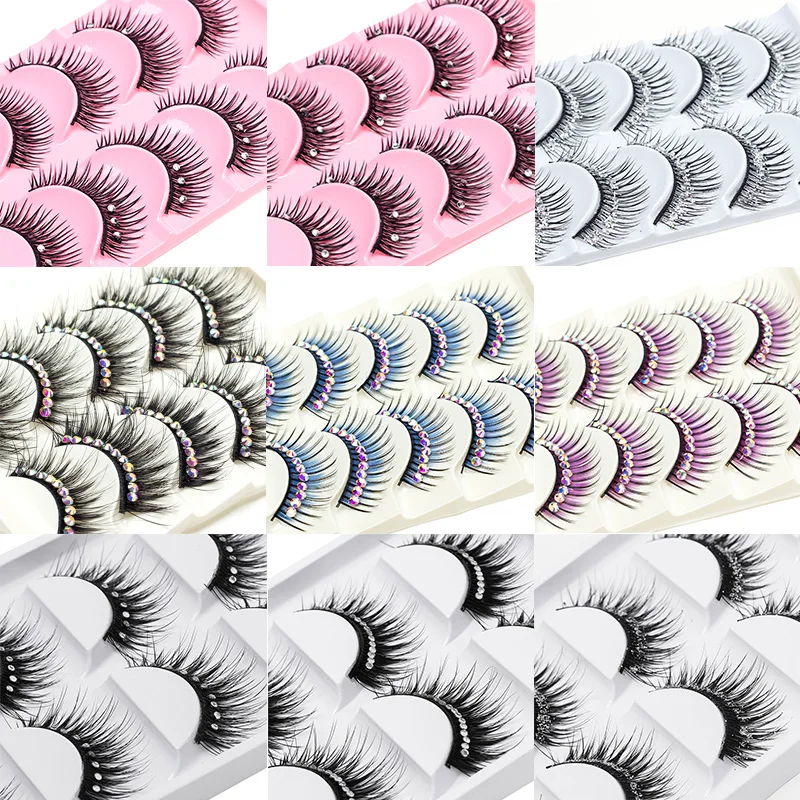 

ICYCHEER 100% Hand Made False Eyelash Craft Full Strip Lashes Length 1cm-1.5cm Mink Lash Glitter for Woman Makeup Products