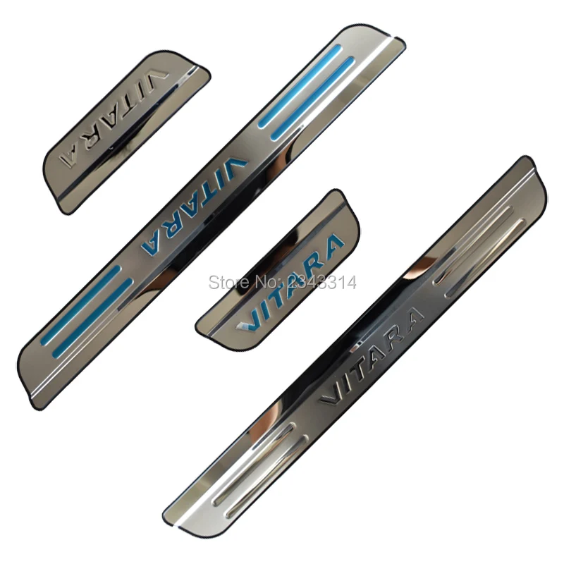 For Suzuki Vitara 2015-2021 Accessories Stainless Door Sill Kick Scuff Plate Guard Pedal Protector Trim Step Cover Car Styling For Suzuki Vitara 2015-2021 Accessories Stainless Door Sill Kick Scuff Plate Guard Pedal Protector Trim Step Cover Car Styling