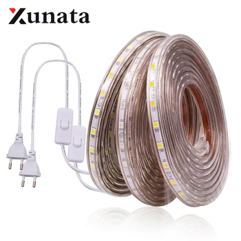 SMD 5050 RGB LED Strip 220V Waterproof 60LEDs/m Flexible Tape Ribbon LED Light Strip With Switch EU Plug white/red/green/blue
SMD 5050 RGB LED Strip 220V Waterproof 60LEDs/m Flexible Tape Ribbon LED Light Strip With Switch EU Plug white/red/green/blue