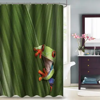 Red Eyed Tree Frog Fabric Shower Curtain, Macro Photo of Frog Hiding in Exotic Leaf, Costa Rican Tropical Rainforest, Nature
Red Eyed Tree Frog Fabric Shower Curtain, Macro Photo of Frog Hiding in Exotic Leaf, Costa Rican Tropical Rainforest, Nature