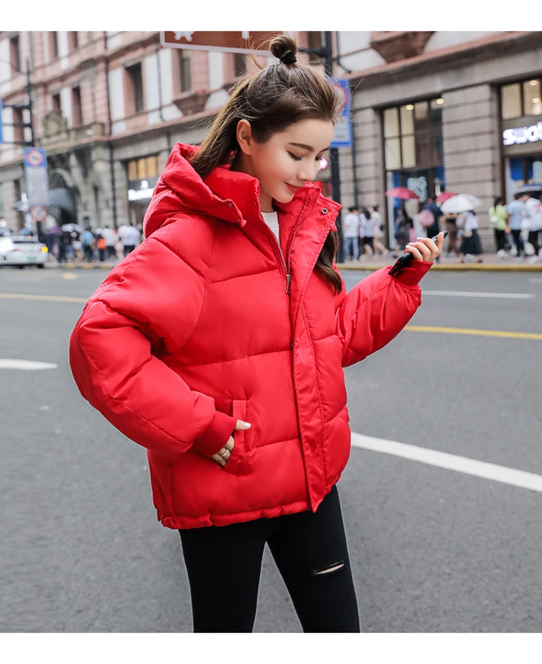 2020 New Autumn Winter Jacket Hooded Women Coat Loose  Cotton-padded Short Jackets Female Parka Warm Casual Plus Size Overcoat