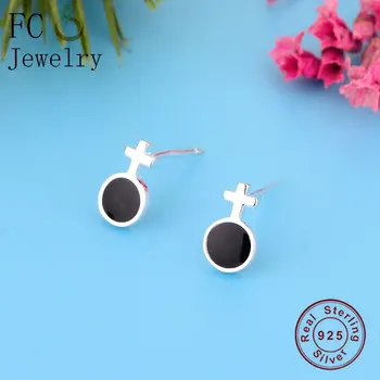 FC Jewelry 100% 925 Silver Black Geometric Round Cross Female Symbol Stud Earring For Women Girl Punk Pendientes Brinco Oorbel
FC Jewelry 100% 925 Silver Black Geometric Round Cross Female Symbol Stud Earring For Women Girl Punk Pendientes Brinco Oorbel