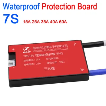 7S 24V W/ balance 60A Liion Lithium Battery Protection Board BMS Lipo 15A 20A 30A 40A 50A 3.7V 7 Cells batteries Waterproof 
7S 24V W/ balance 60A Liion Lithium Battery Protection Board BMS Lipo 15A 20A 30A 40A 50A 3.7V 7 Cells batteries Waterproof