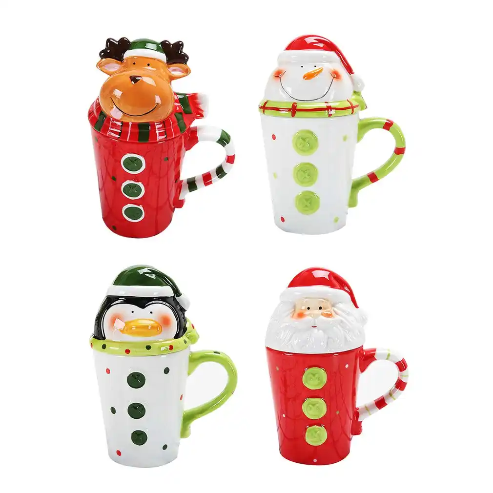 christmas ceramics mug cup cute 3-demensional animal-shape milk